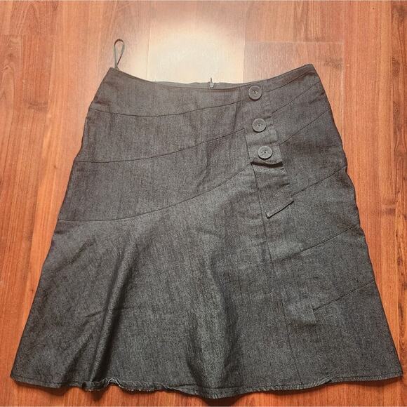 SANDRO SPORTSWEAR JEAN SKIRT WITH BUTTONS SIZE 8 ZIP BACK - Picture 3 of 6